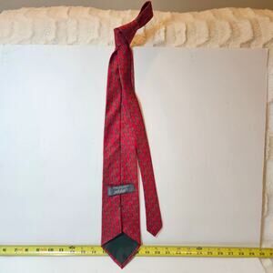 Vintage Bert Pulitzer Red Abstract Chain Link Silk Tie - Made in USA